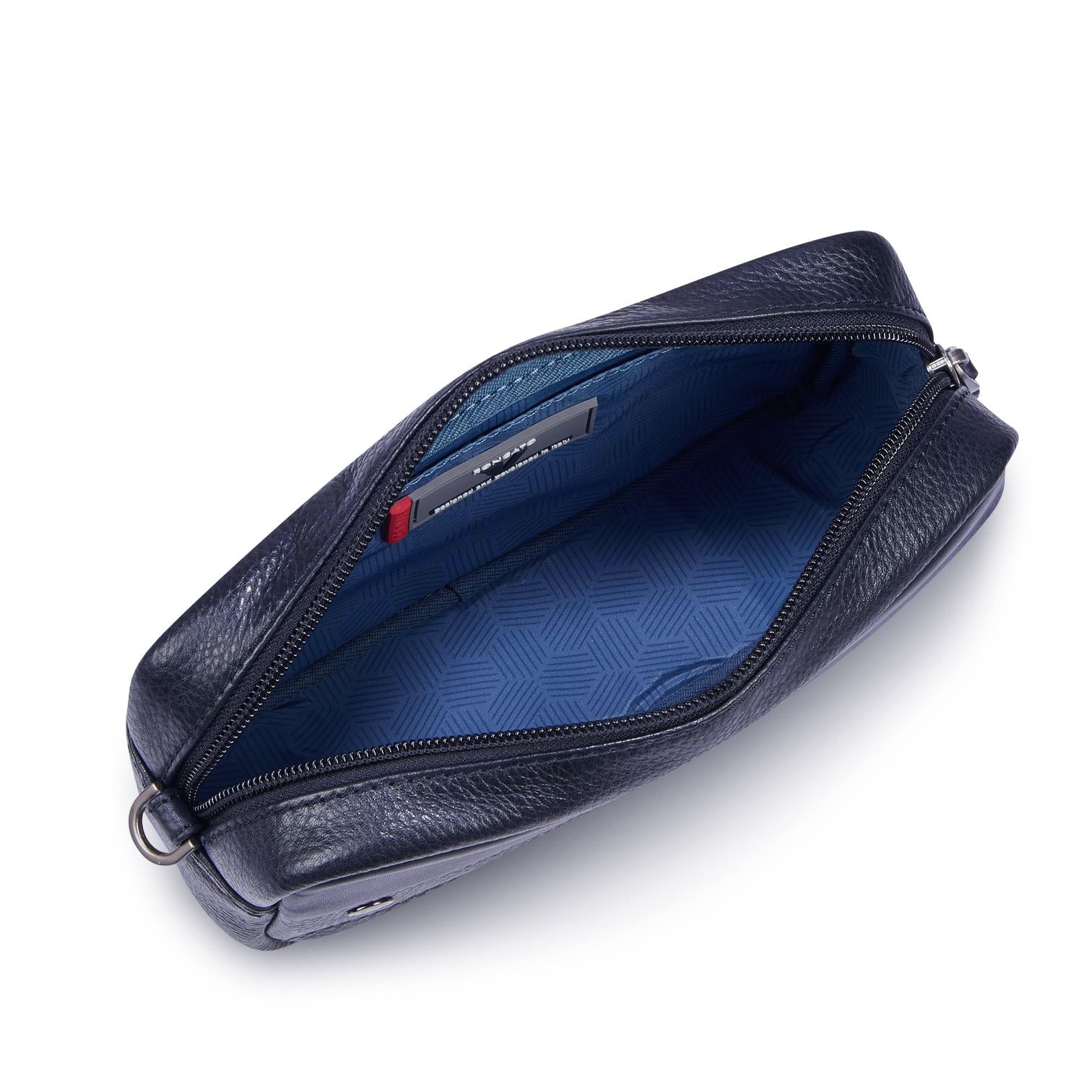 Roncato pochette 1 zip in pelle "Alaska" Blu 412421.23 NAVY
