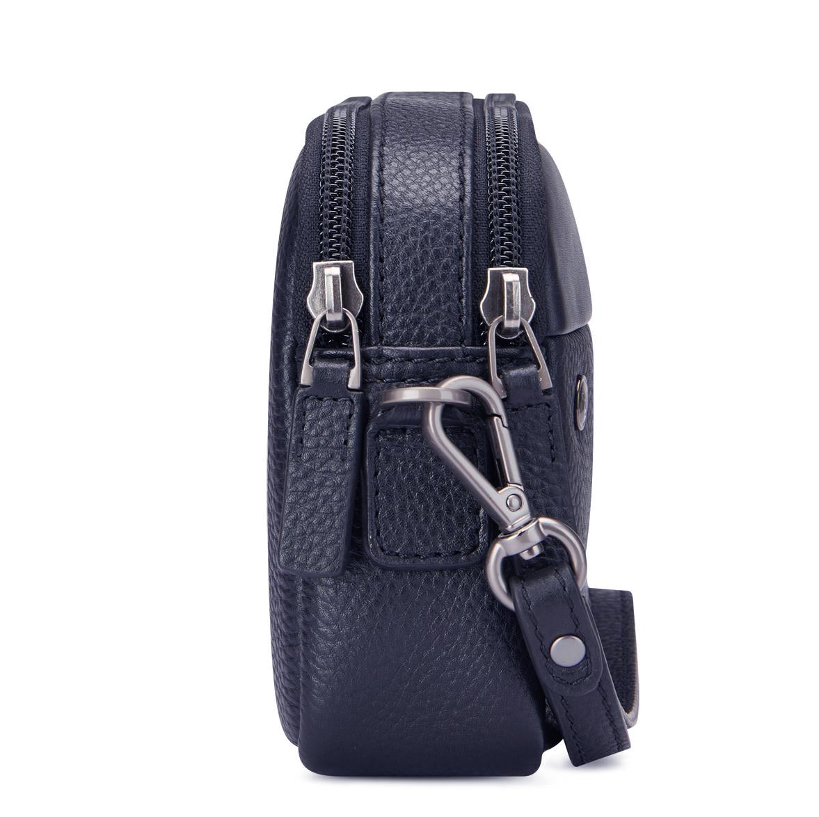 Roncato pochette 2 zip in pelle "Alaska" Blu 412422.23 NAVY