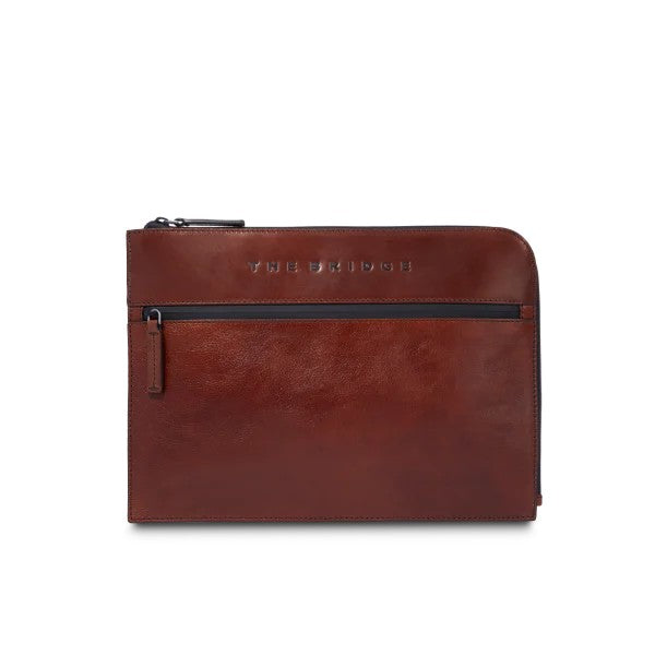 The Bridge pochette in pelle "Damiano" Marrone 093423EX.1A