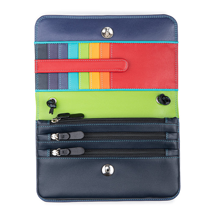 Mywalit portafogli con tracolla in pelle "Classic" Multicolor 5003.4 BLACK/PACE