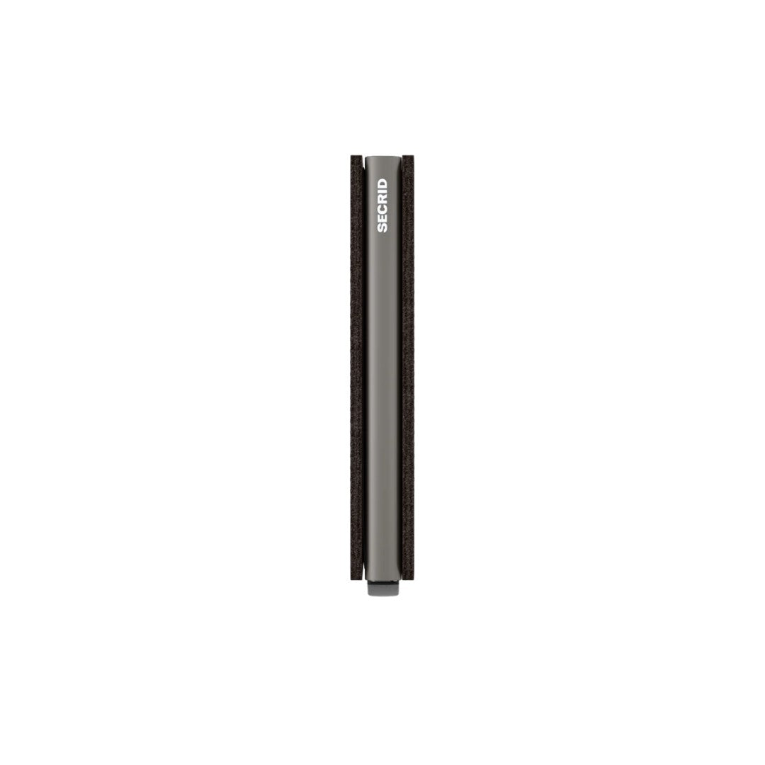Secrid portafogli compatto in alluminio e pelle "Slimwallet Matte" Marrone SM.TRUFFLE