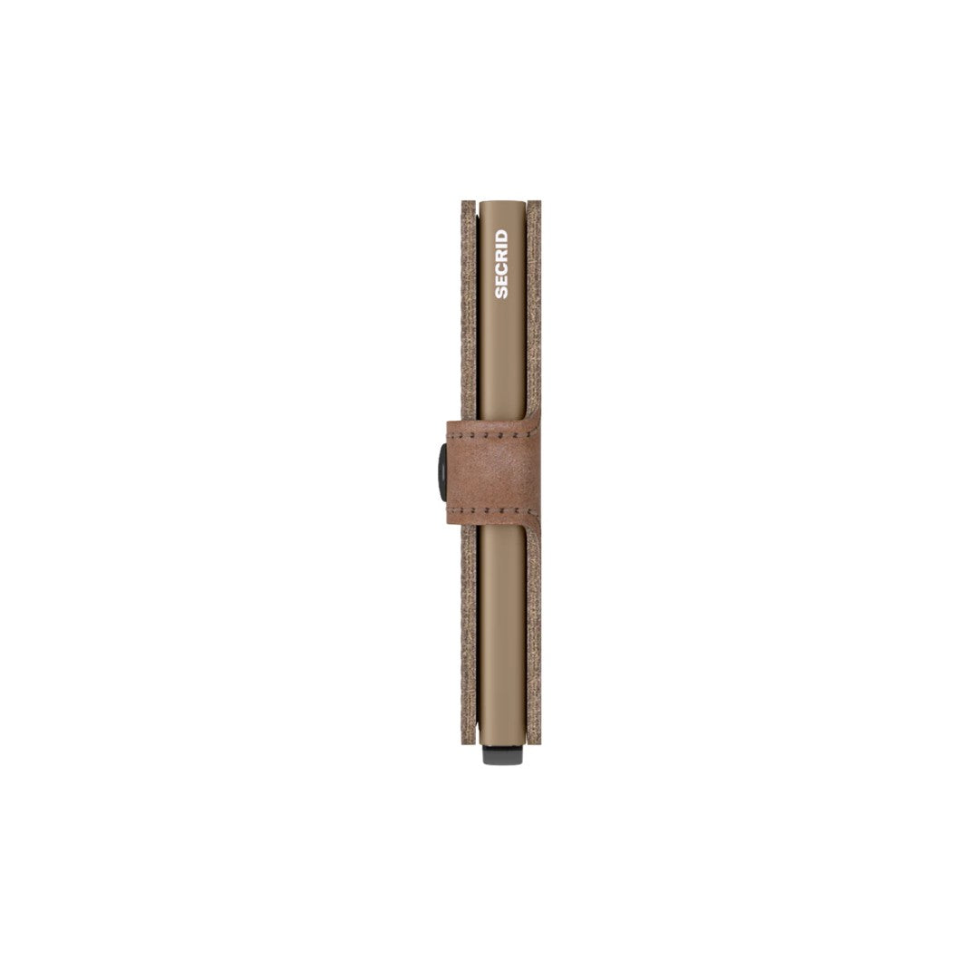 Secrid portafogli compatto in alluminio e pelle "Miniwallet Vintage" Tortora MV.TAUPE