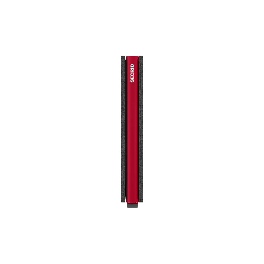 Secrid portafogli compatto in alluminio e pelle "Slimwallet Optical" Nero SOP.BLACK-RED