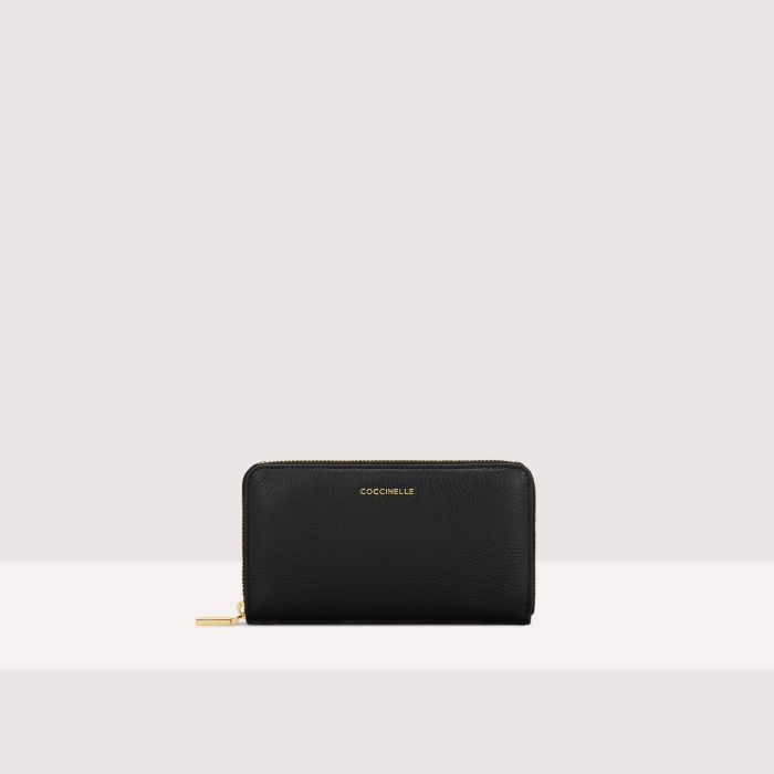 Coccinelle portafogli in pelle "Metallic Soft" Nero E2MW5113201.001 NOIR