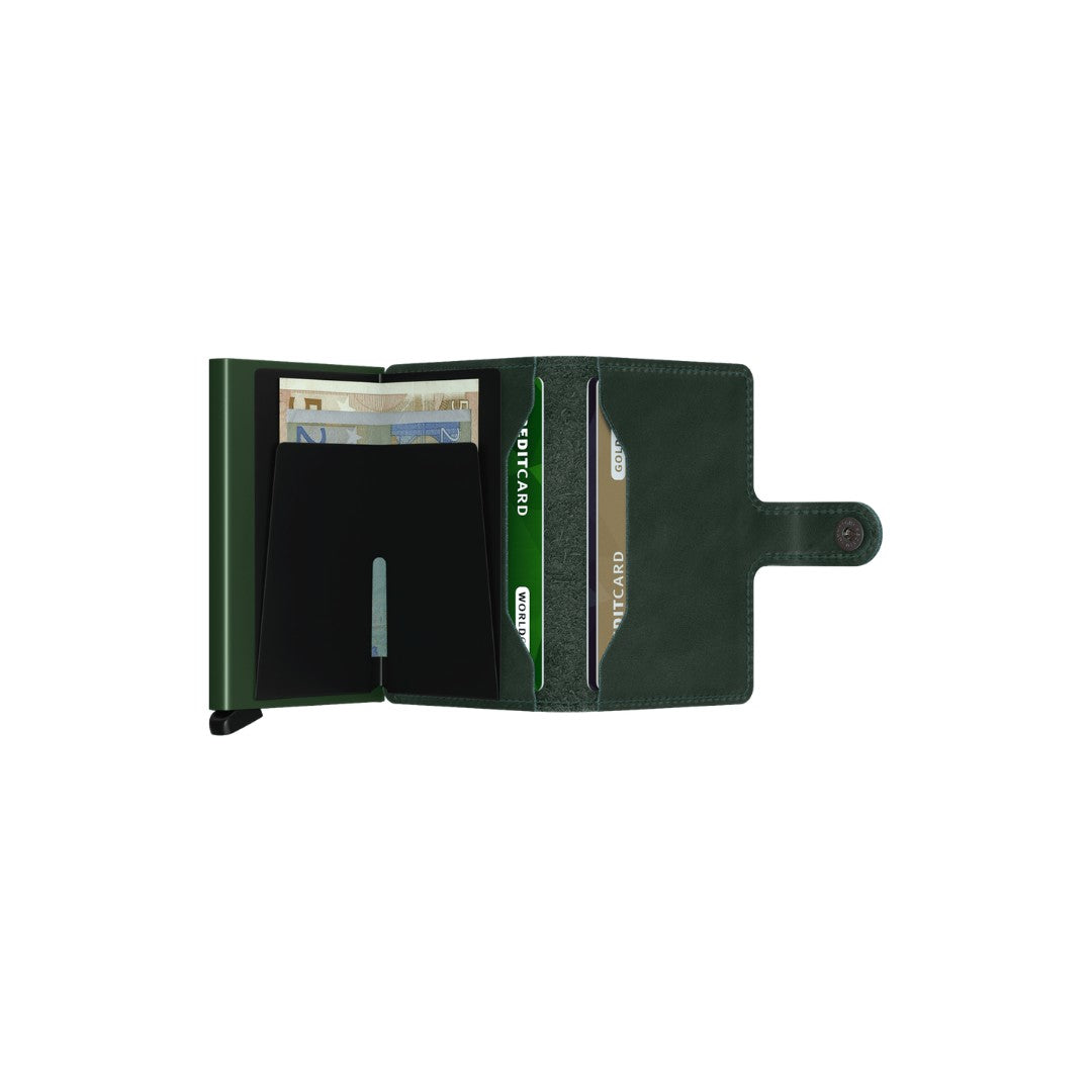 Secrid portafogli compatto in alluminio e pelle "Miniwallet Original" Verde MO.GREEN