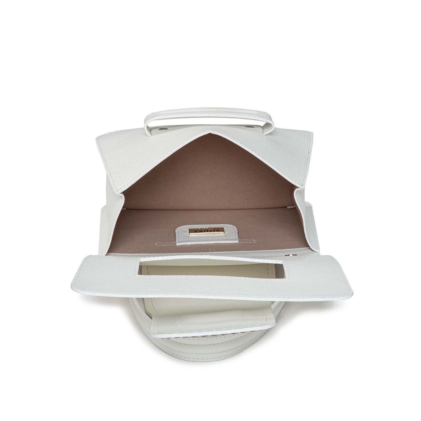 Visonà borsa a mano in pelle "Linda" Bianco 20099.BIANCO