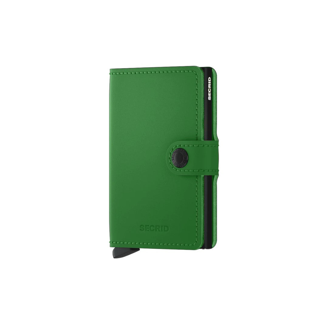 Secrid portafogli compatto in alluminio e pelle "Miniwallet Matte" Verde MM.BRIGHT GREEN