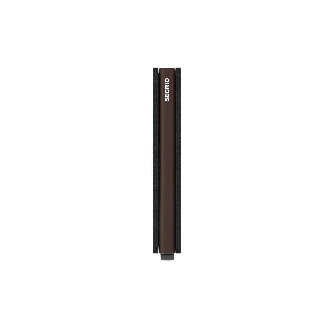 Secrid portafogli compatto in alluminio e pelle "Slimwallet Original" Nero SO.BLACK-BROWN