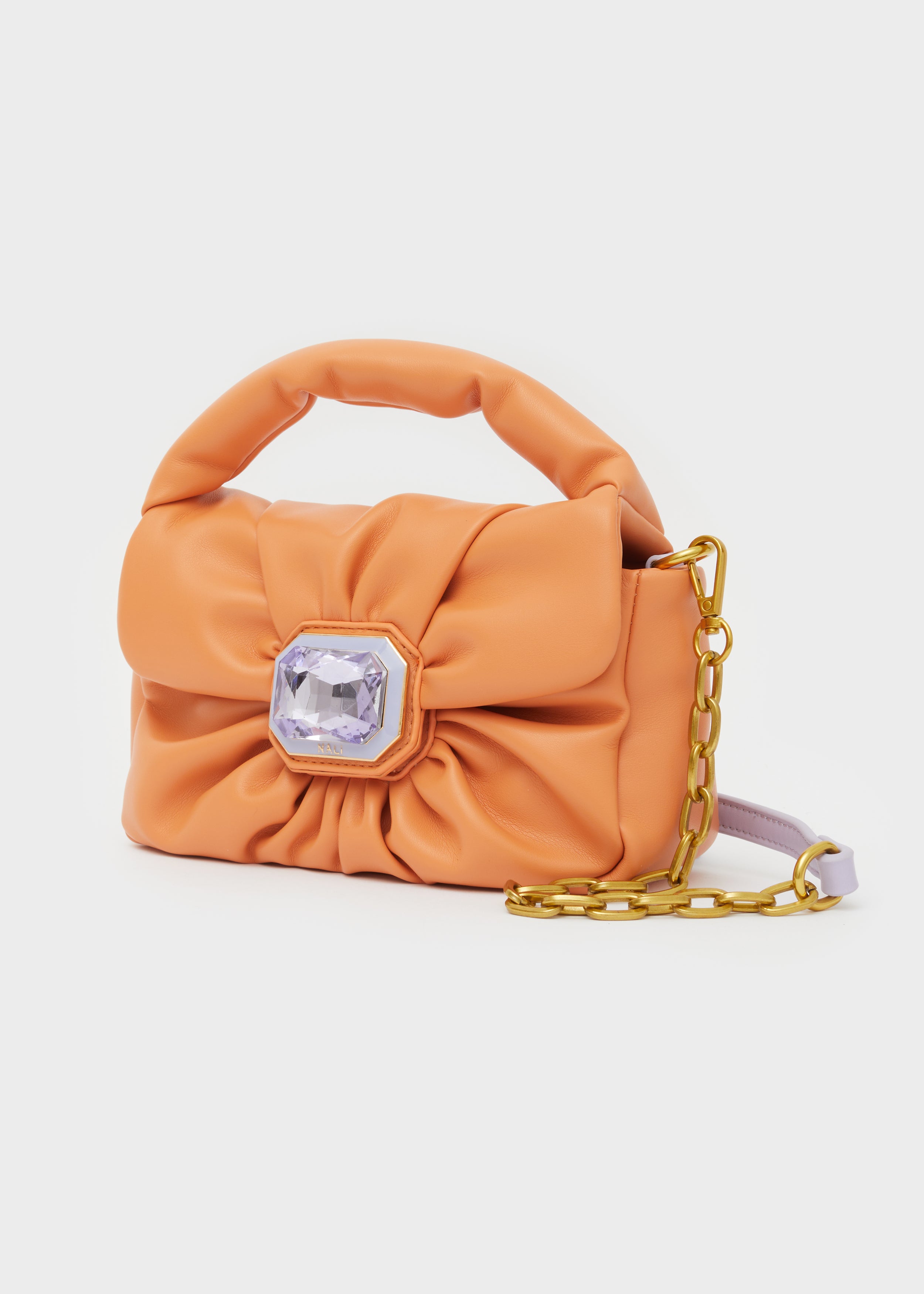 Nalì borsa a mano in ecopelle "Milù" Arancione AGBS0215.ARANCIO/LILLA