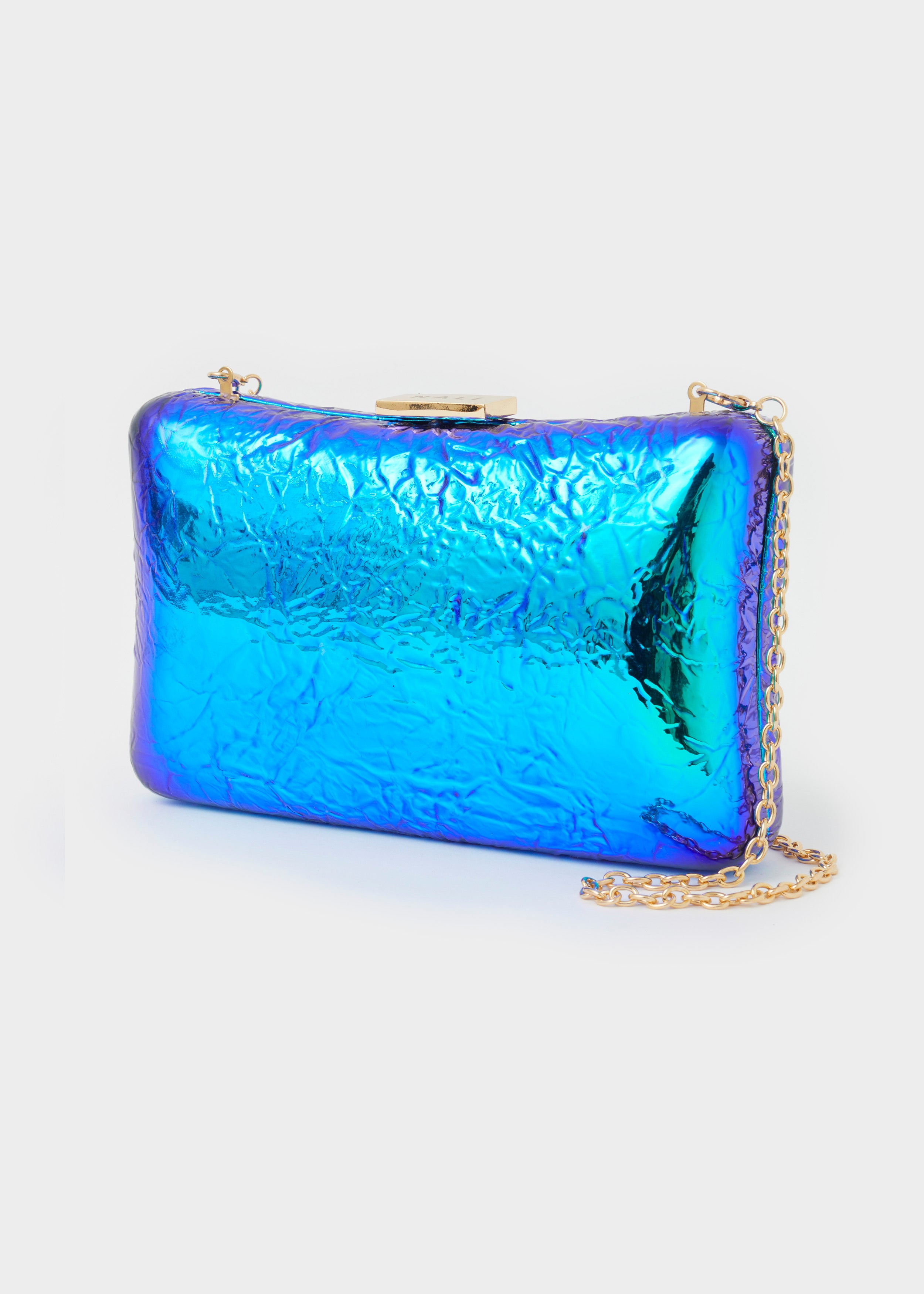 Nalì pochette in ecopelle "Pia" Azzurro HKPC0298.BLU/VERDE