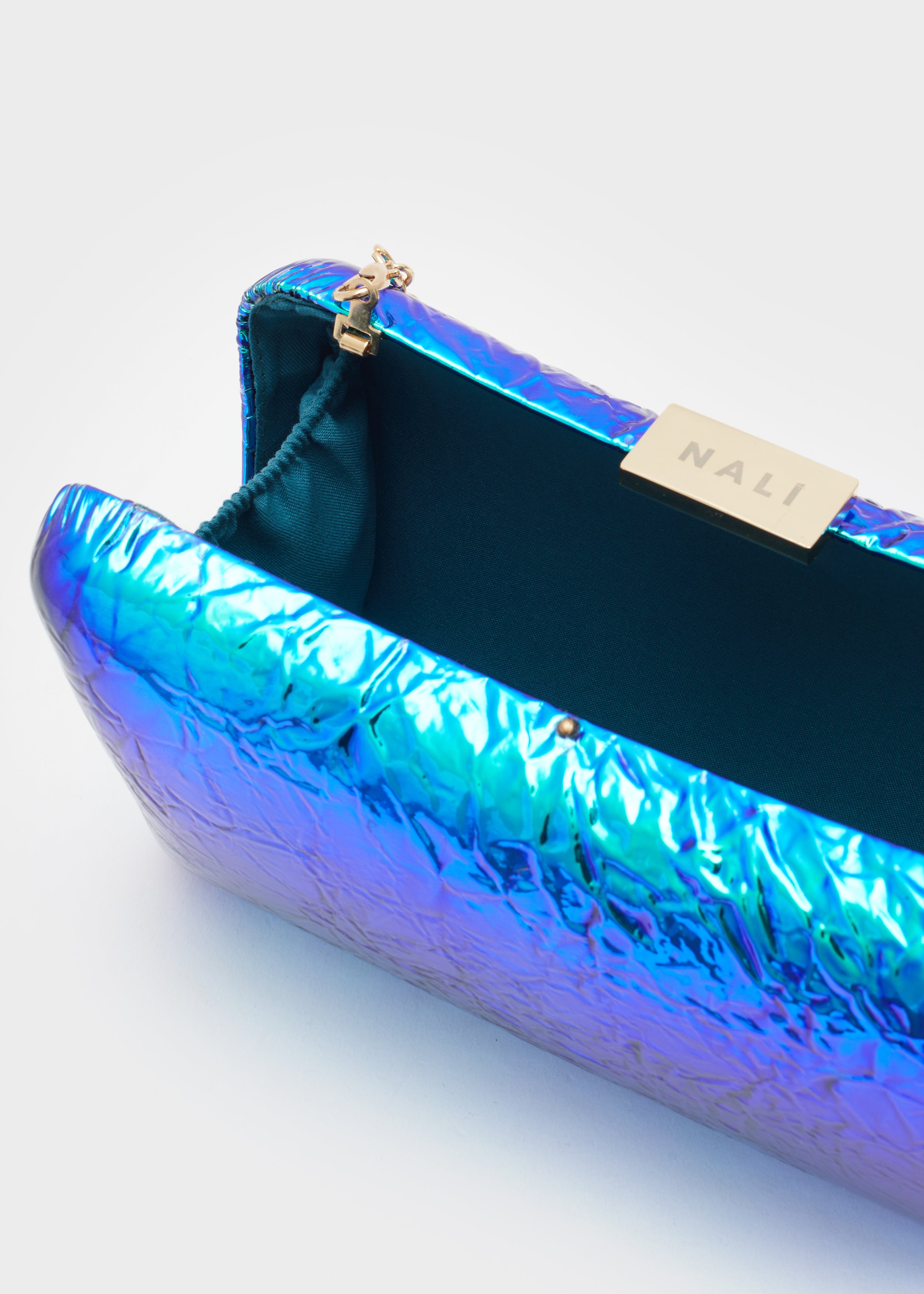 Nalì pochette in ecopelle "Pia" Azzurro HKPC0298.BLU/VERDE