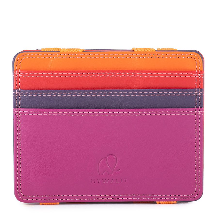 Mywalit portafogli compatto con elastici in pelle "Classic" Multicolor 111.75 SANGRIA MULTI
