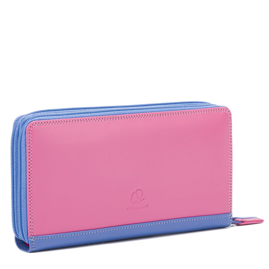 Mywalit portafogli doppia zip in pelle "Classic" Multicolor 375.181 VIOLA