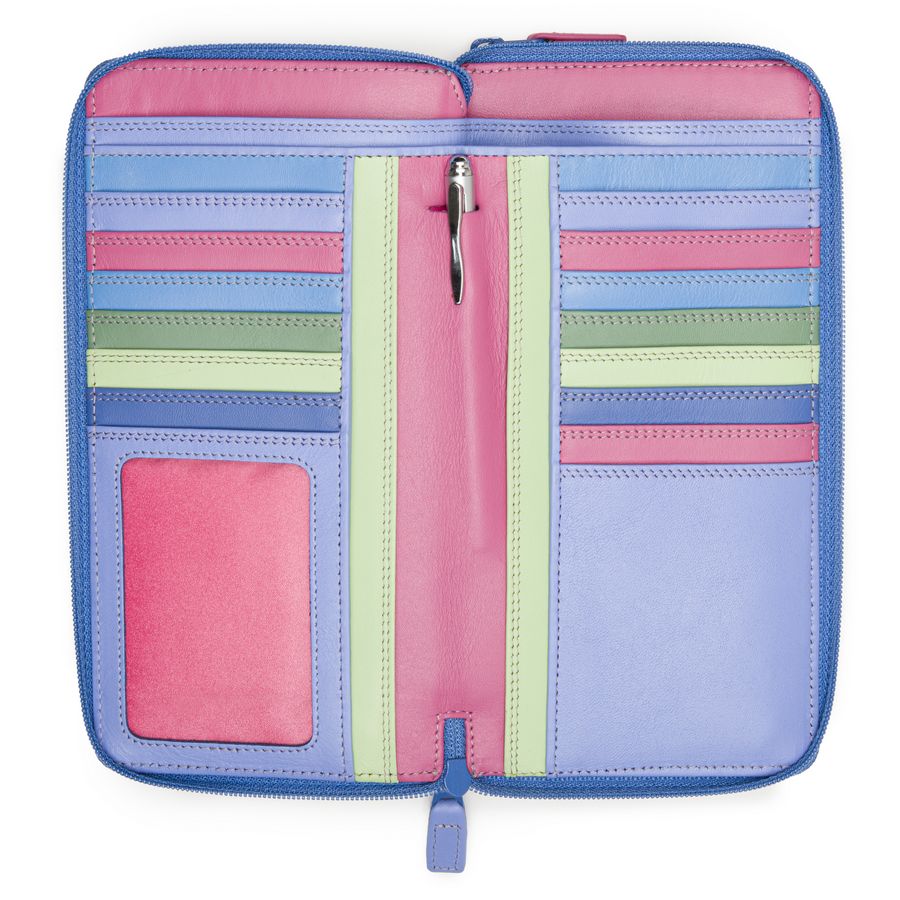 Mywalit portafogli doppia zip in pelle "Classic" Multicolor 375.181 VIOLA