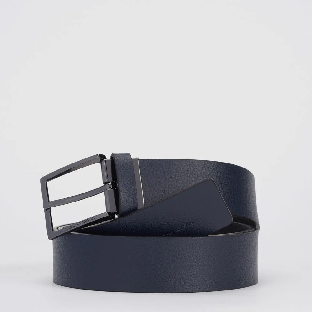 Piquadro cintura in pelle "MOS" Nero/blu CU5928MOS.NBLU