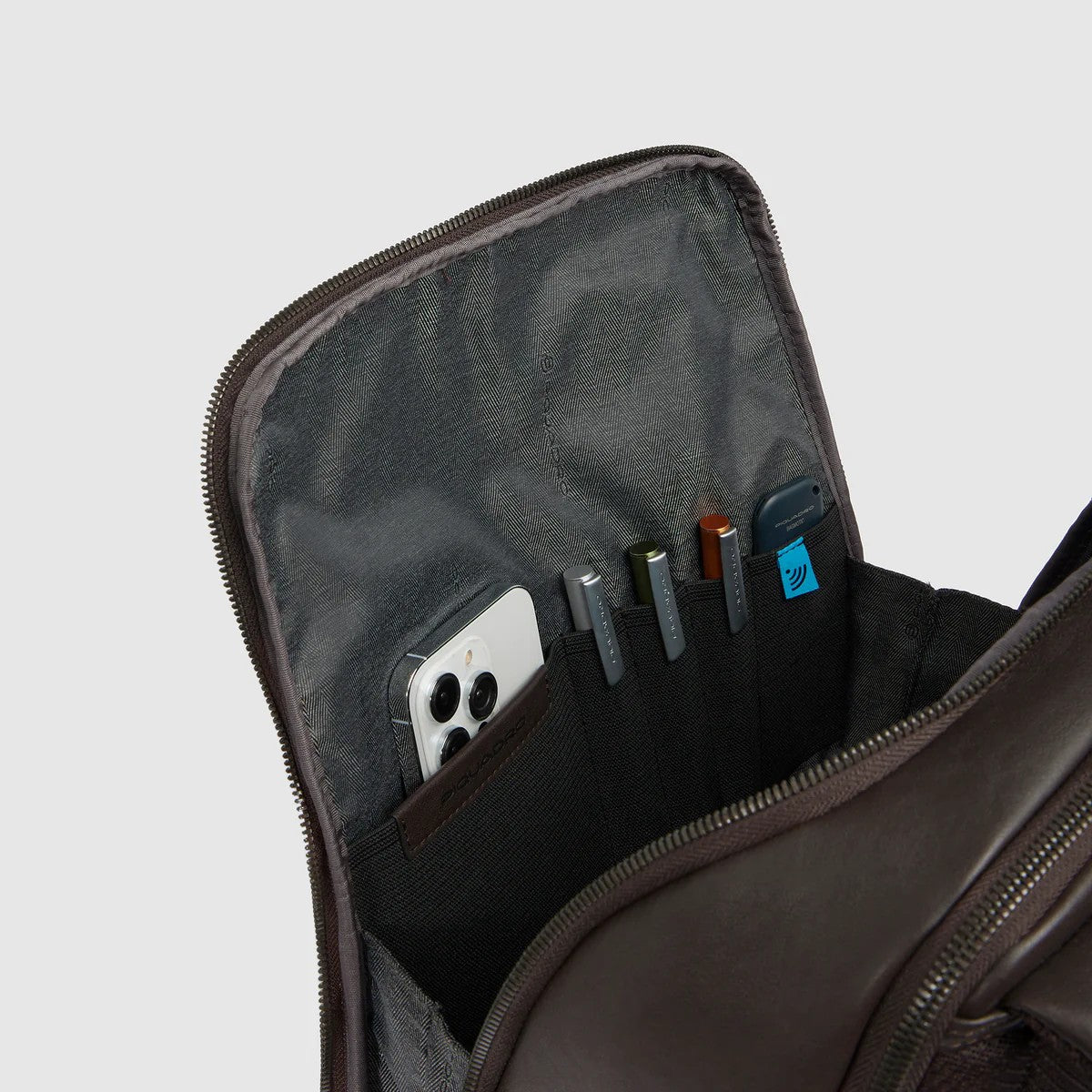 Piquadro zaino in pelle "Black Square" Marrone CA6503B3.TM