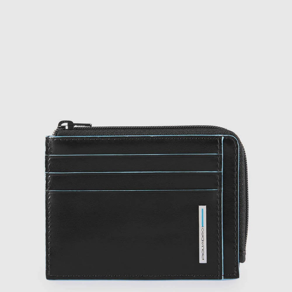 Piquadro porta carte di credito in pelle "Blue Square" Nero PP4822B2R.N