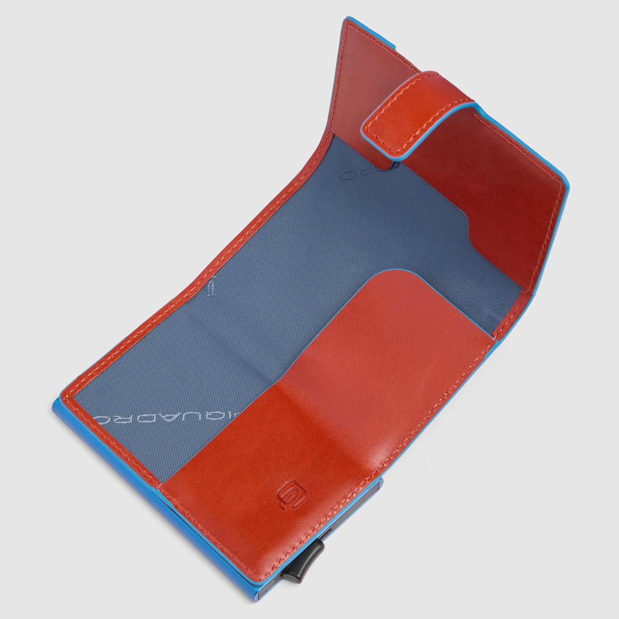 Piquadro portafogli compatto in metallo e pelle "Blue Square" Arancione PP5649B2BLR.CU4