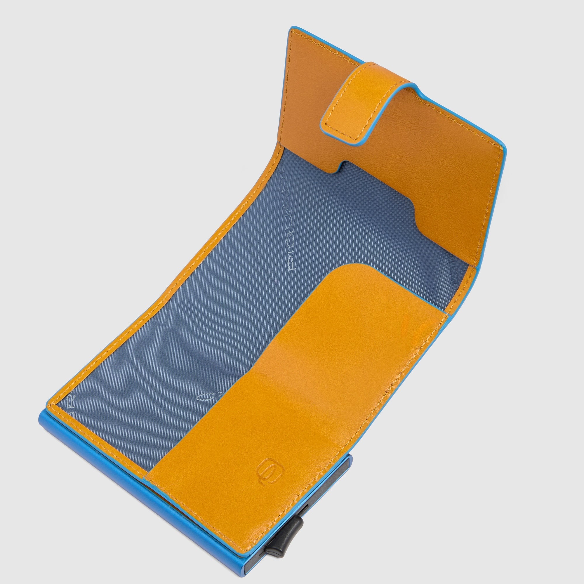 Piquadro portafogli compatto in metallo e pelle "Blue Square" Giallo PP5649B2BLR.G