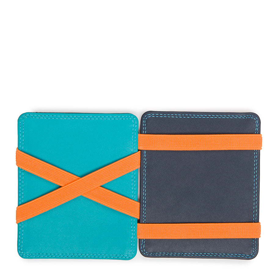 Mywalit portafogli compatto con elastici in pelle "Classic" Multicolor 111.4 BLACK PACE