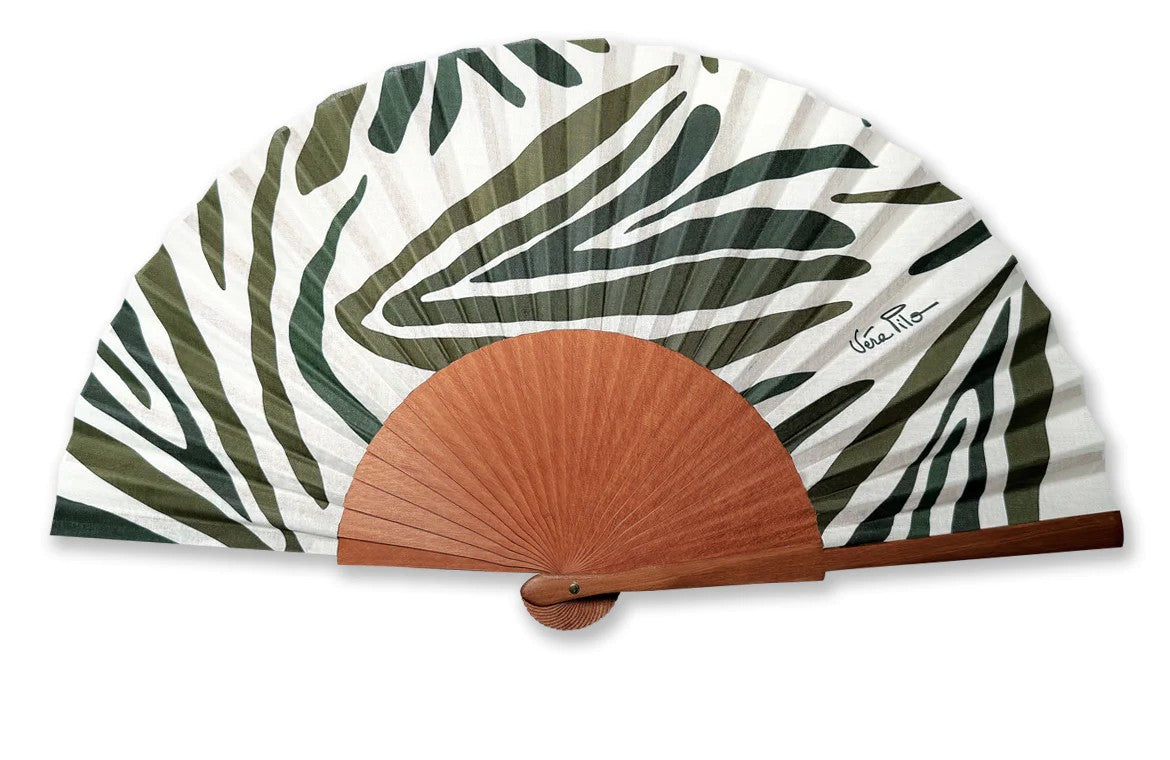 Vera Pilo ventaglio in tessuto e legno "Zebra" Animalier ZEBRA