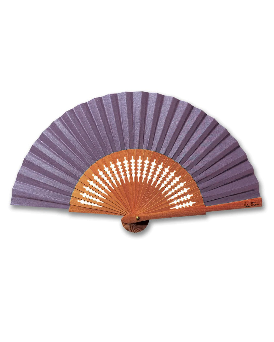 Vera Pilo ventaglio in tessuto e legno "Mini Gepetto" Viola MINI GEPETTO.VIOLET