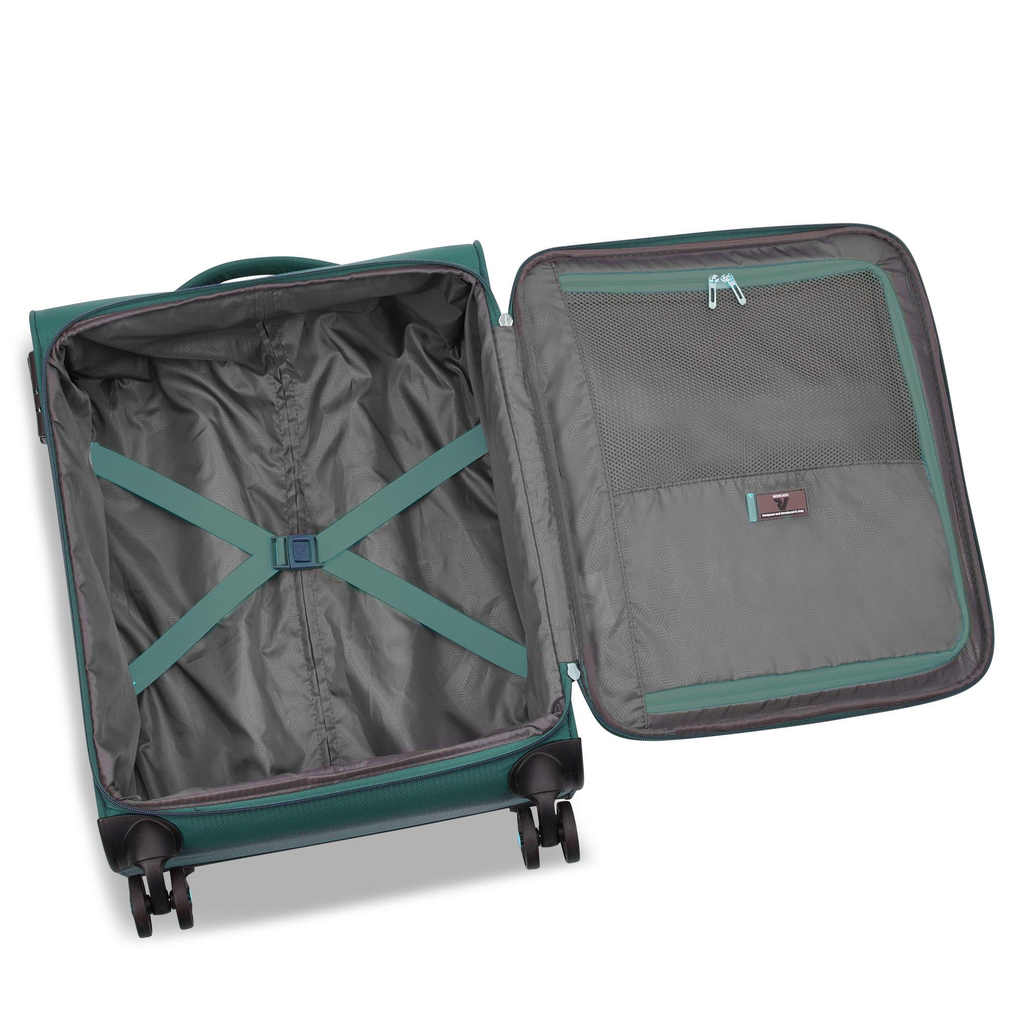 Roncato trolley cabina in tessuto "Lite Soft" Verde 414746.87 BOTTIGLIA