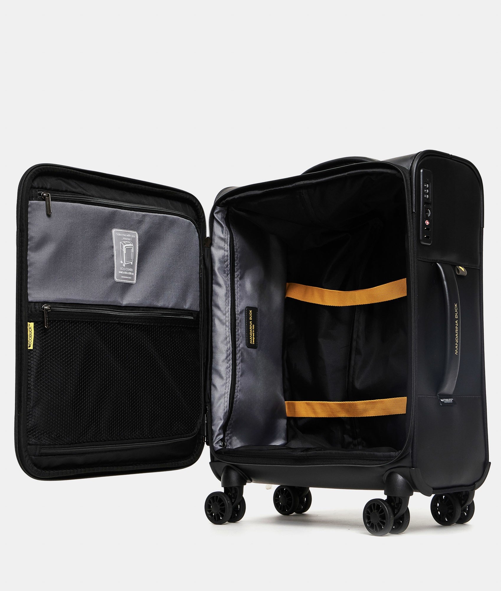 Mandarina Duck trolley cabina in tessuto "Eco Coated" Nero OSV01.651 BLACK