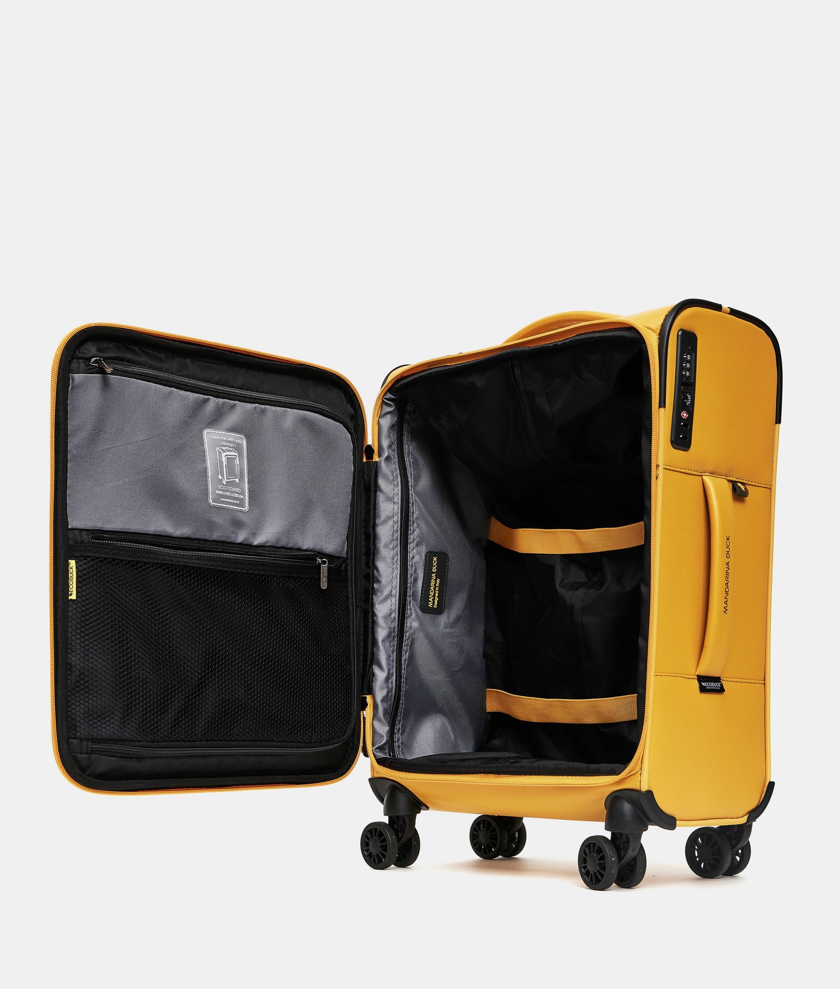 Mandarina Duck trolley cabina in tessuto "Eco Coated" Giallo OSV01.05J DUCK YELLOW
