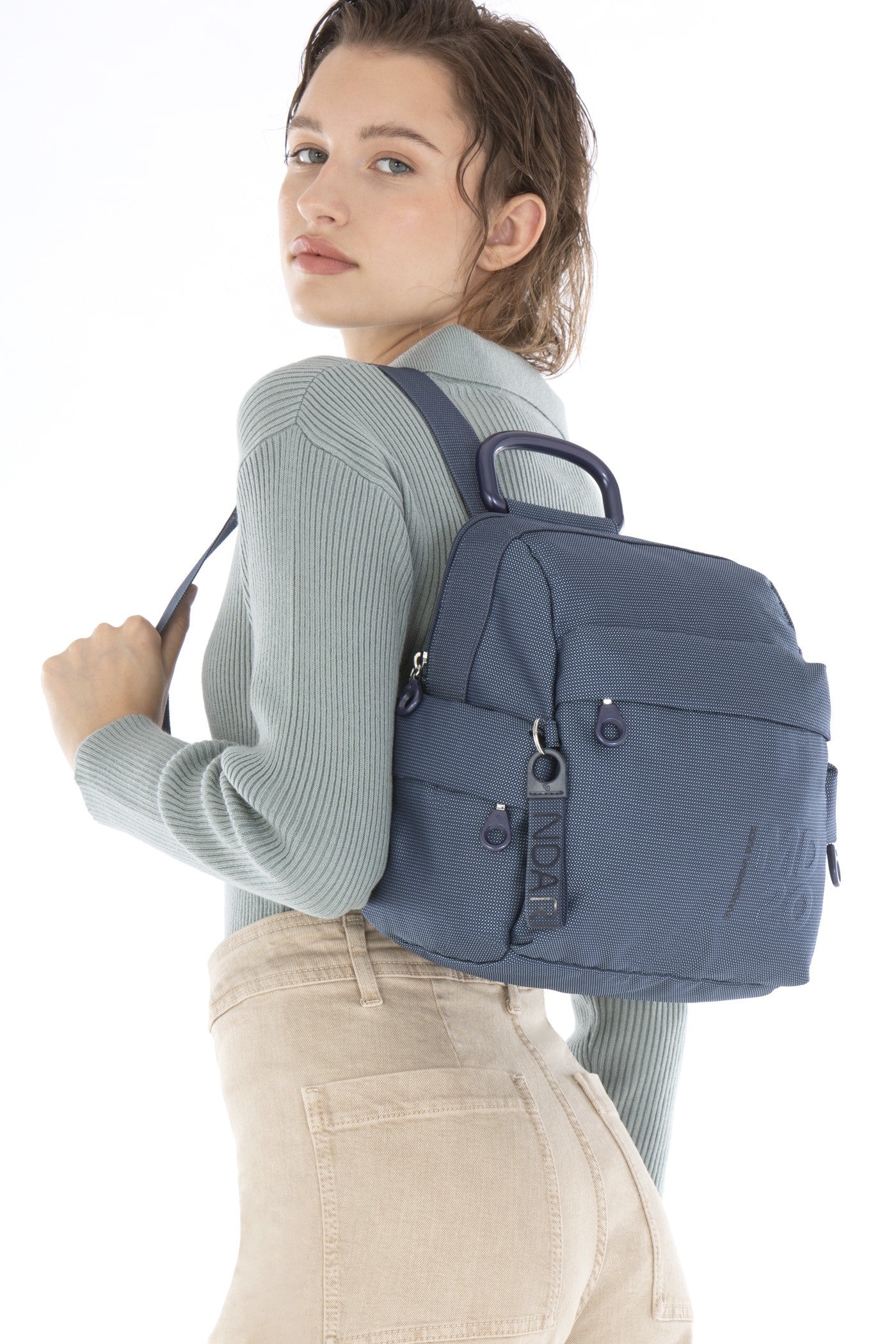 Mandarina Duck zaino in tessuto "MD20" Blu QMTT1.28V ATLANTIC SEA