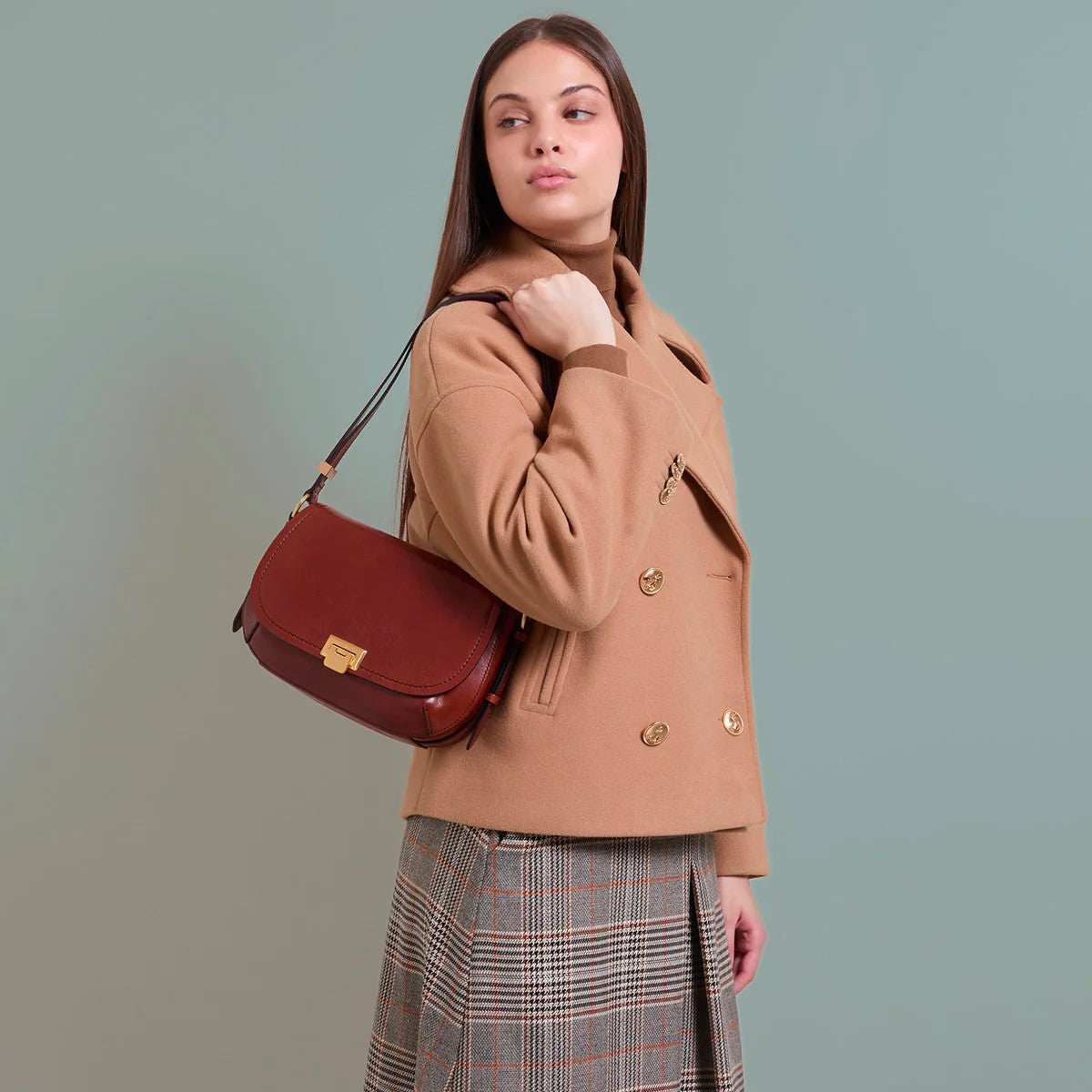 The Bridge borsa a tracolla in pelle "Federica" Marrone 04211401.14