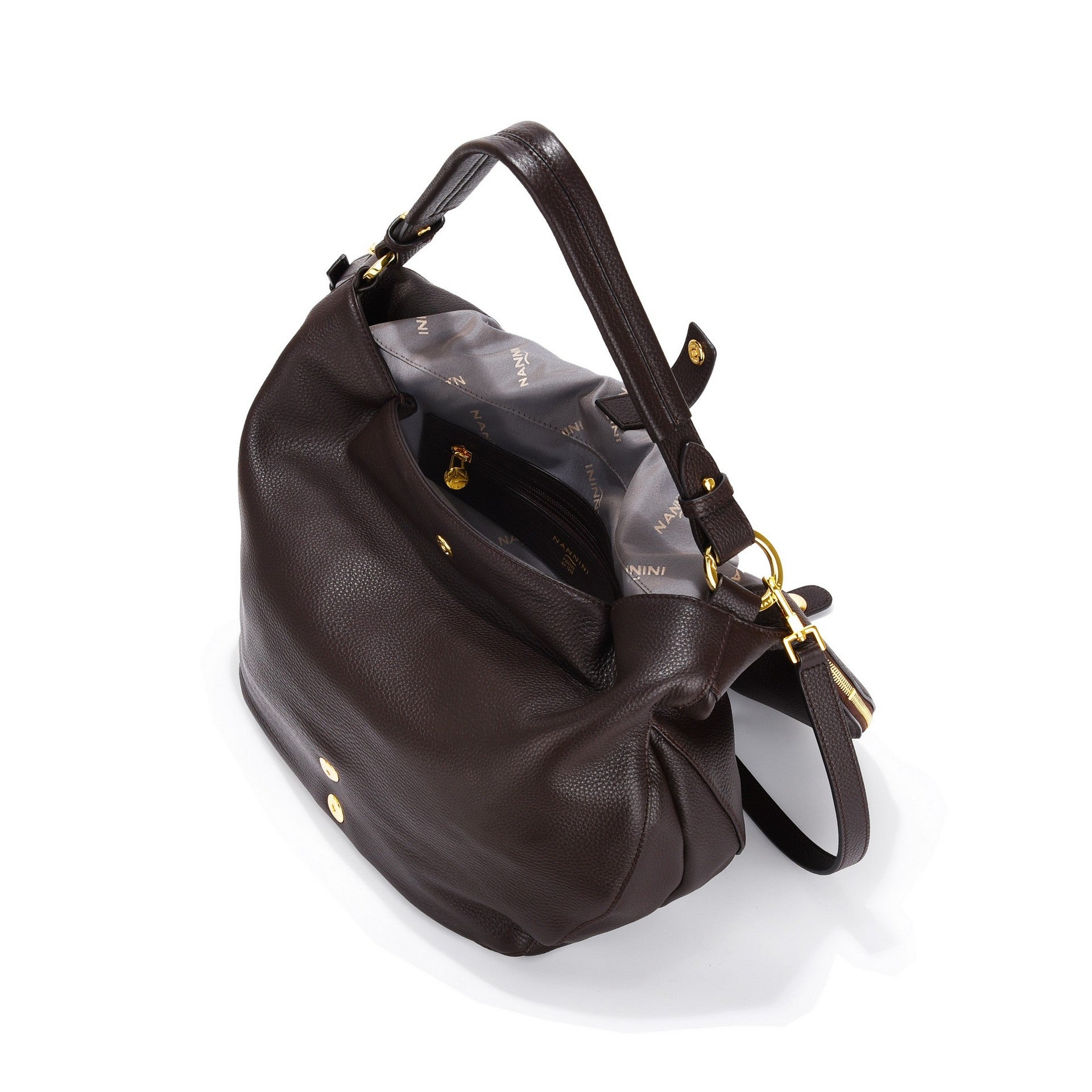 Nannini borsa a spalla in pelle "Penelope" Marrone 18415.SIGARO