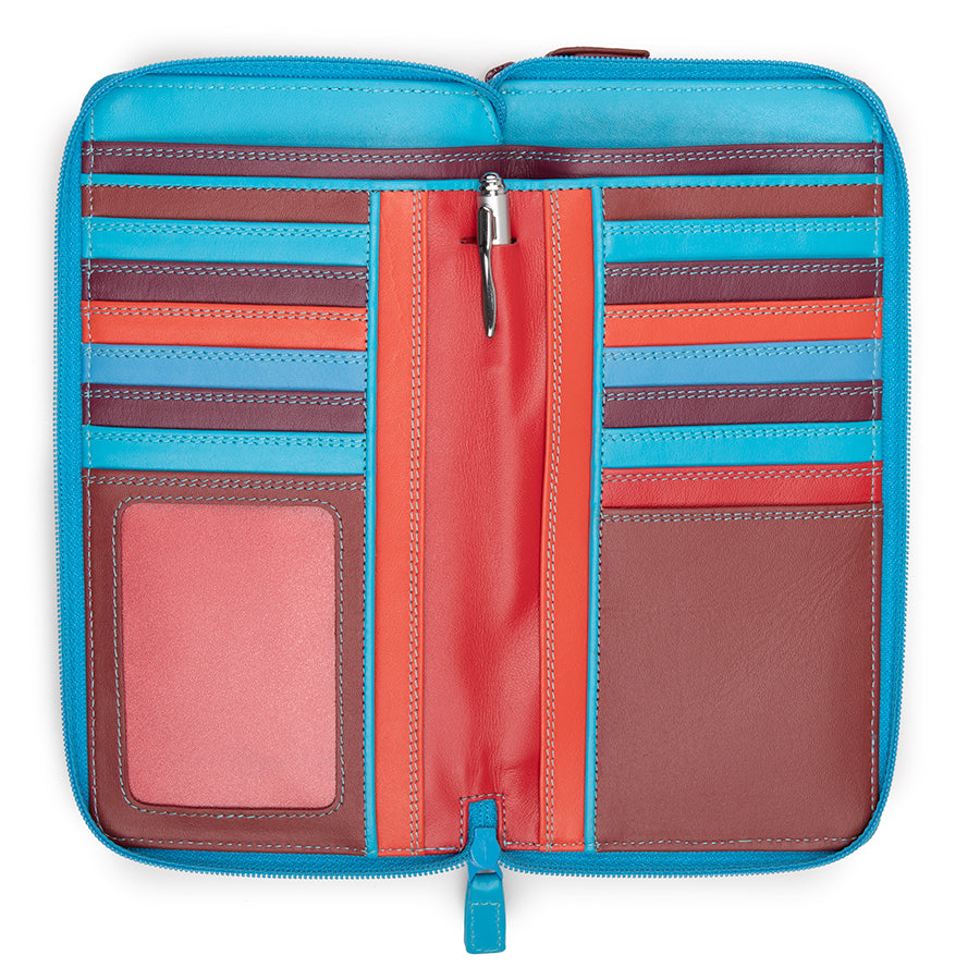 Mywalit portafogli doppia zip in pelle "Classic" Multicolor 375.183 POMPEI