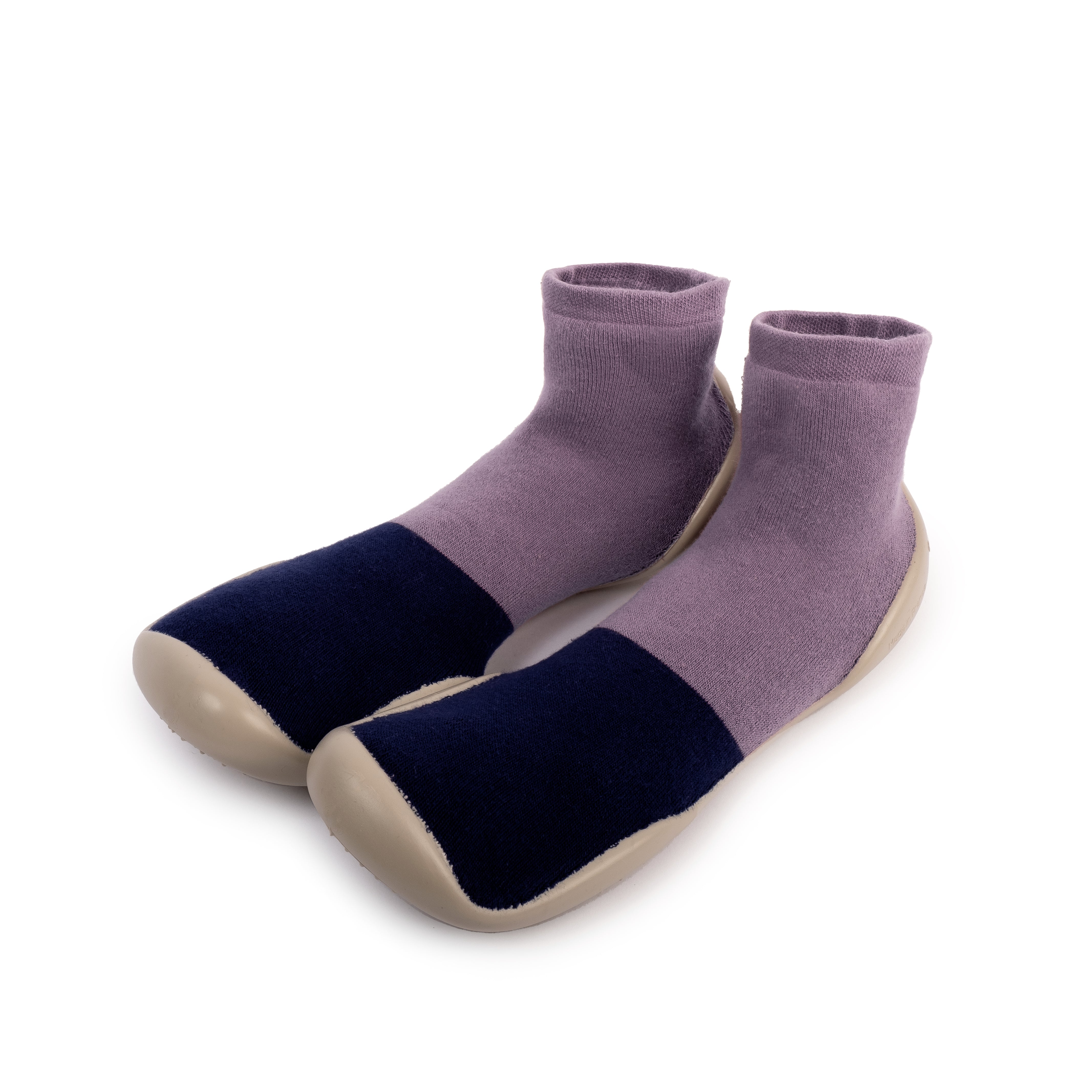 Collegien calze pantofole antiscivolo in tessuto "Chaussons" Multicolor 355B.COLOR BLOCK NUIT