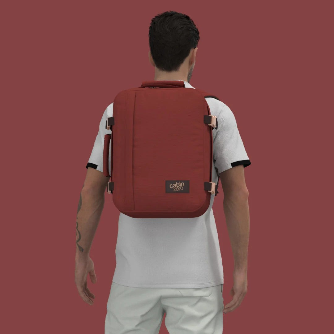 Cabin Zero zaino 28L da viaggio in tessuto "Classic" Rosso CZ08.2406 SANGRIA RED