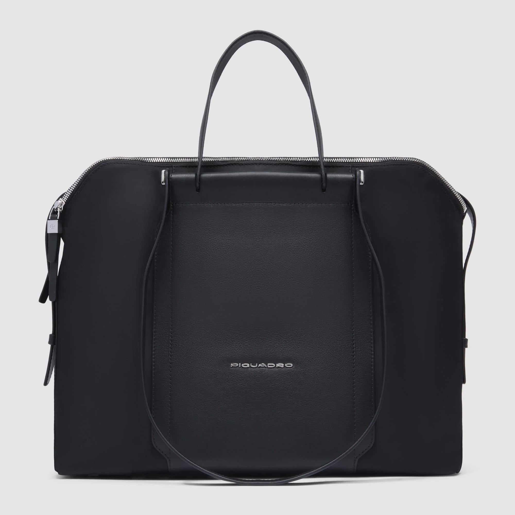 Piquadro borsa cartella da lavoro in pelle e tessuto "Lyra" Nero BD4574W92T.N