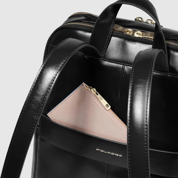 Piquadro zaino in pelle "Blue Square" Nero CA6678B2.N