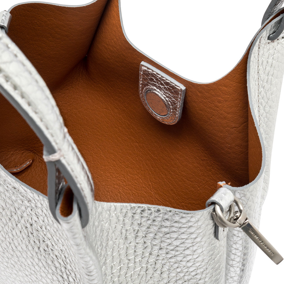 Gianni Chiarini borsa shopping in pelle "Dua" Argento BS9719RNGDBL.13860 SILVER-CARA