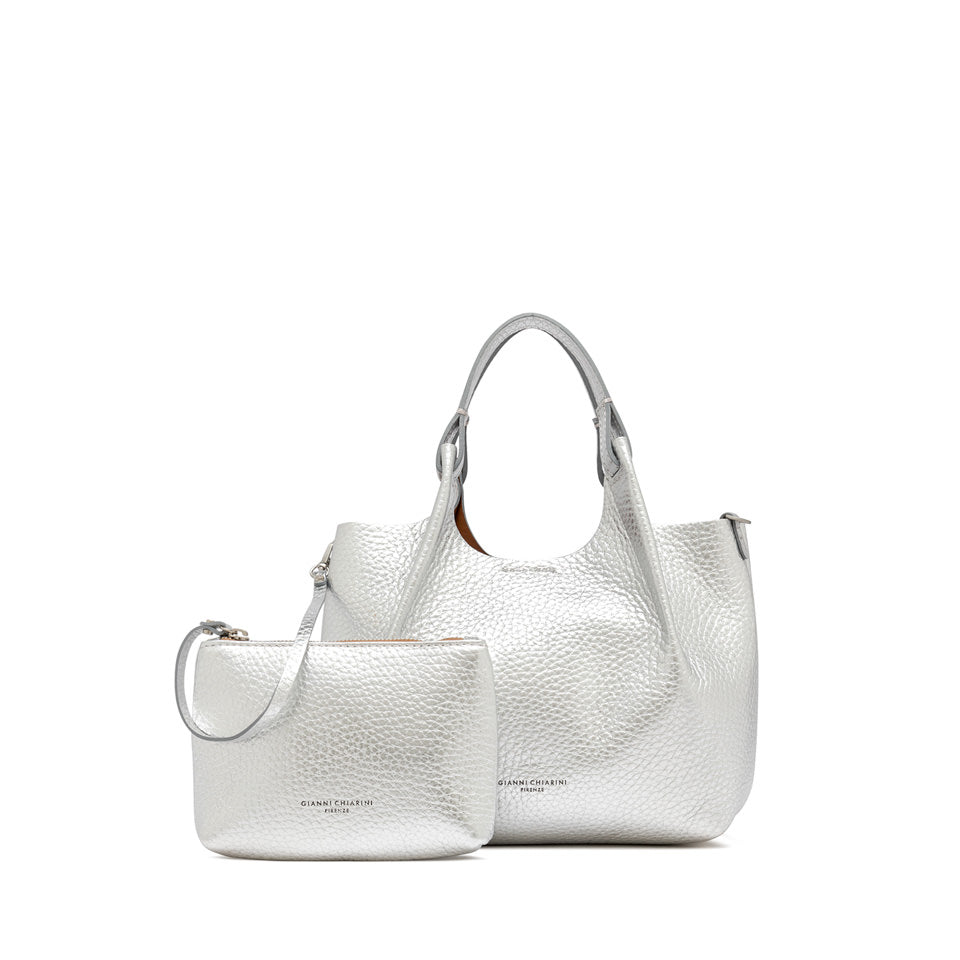 Gianni Chiarini borsa shopping in pelle "Dua" Argento BS9719RNGDBL.13860 SILVER-CARA
