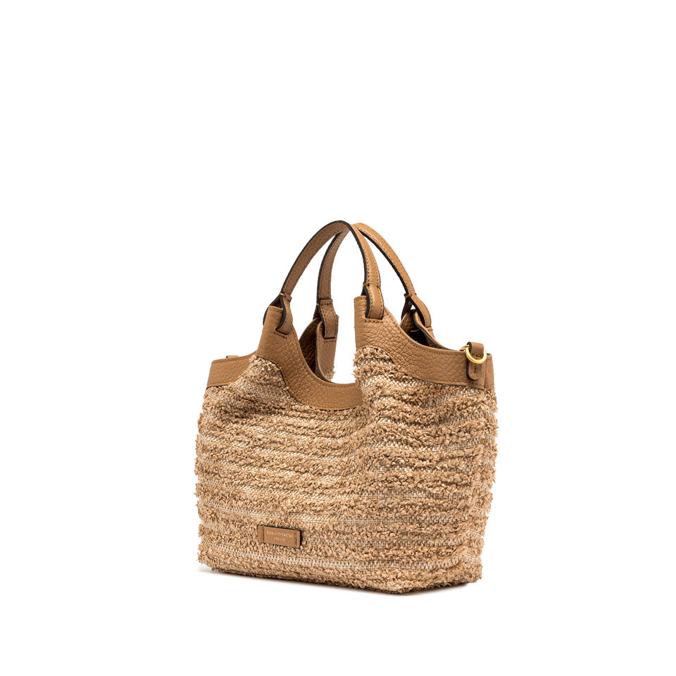 Gianni Chiarini borsa a mano in rafia "Dua" Beige BS11119FROU.0422 NATURE