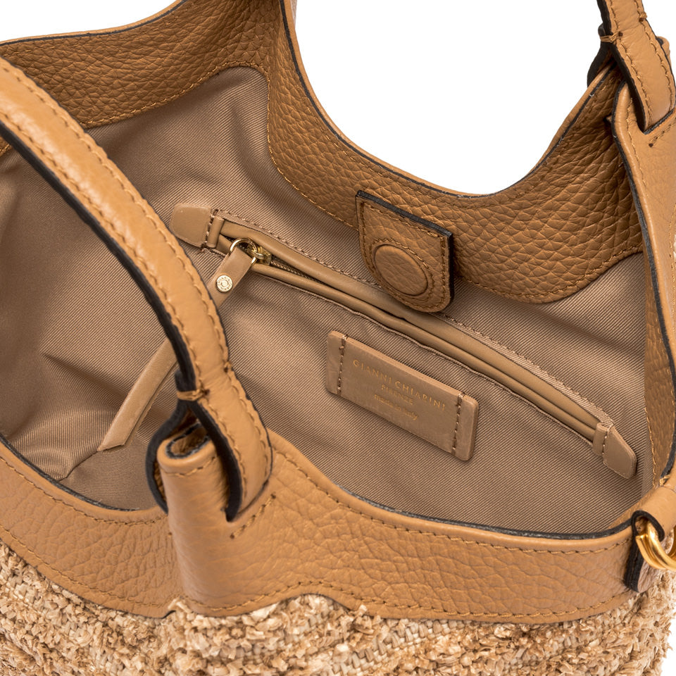 Gianni Chiarini borsa a mano in rafia "Dua" Beige BS11119FROU.0422 NATURE