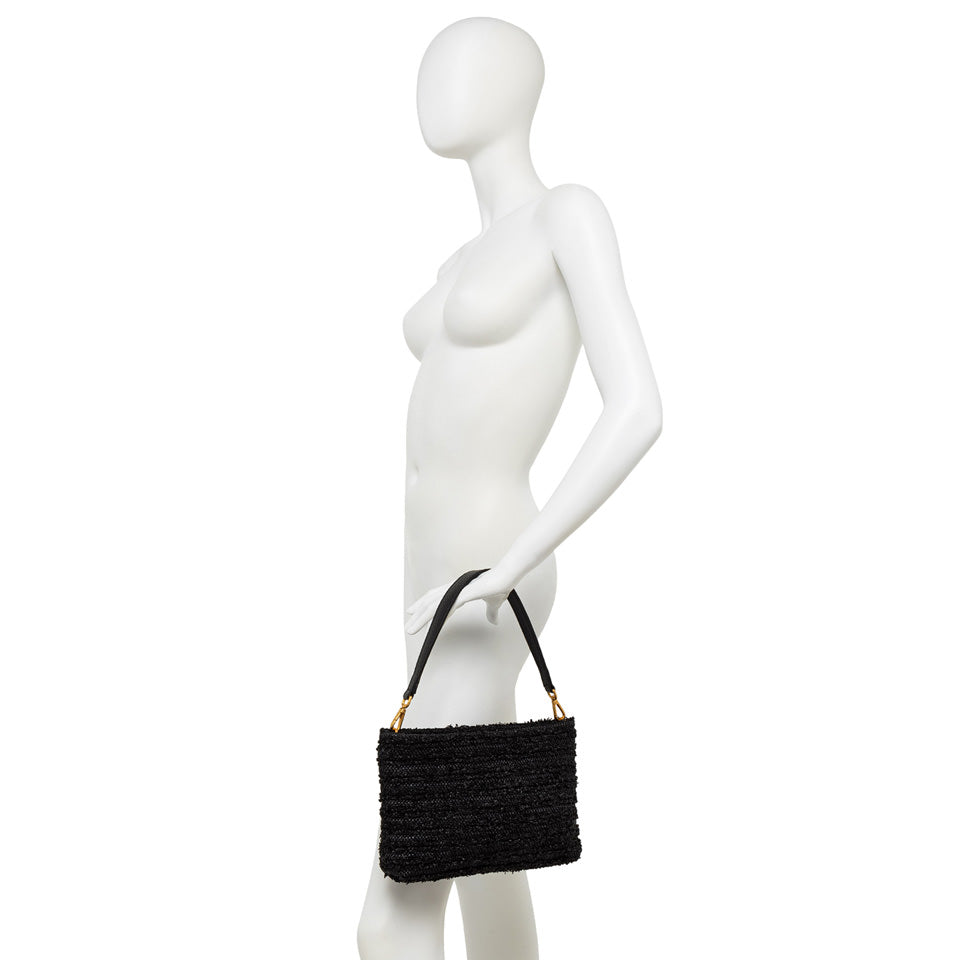 Gianni Chiarini pochette in rafia "Brenda" Nero BS10915FROU.001 NERO