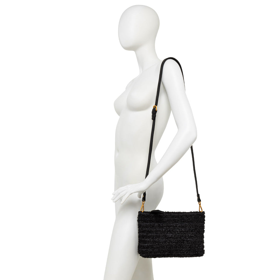 Gianni Chiarini pochette in rafia "Brenda" Nero BS10915FROU.001 NERO