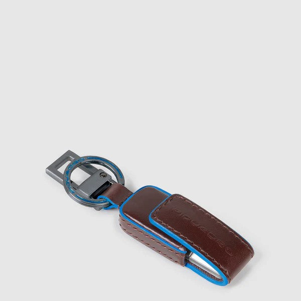 Piquadro portachiavi con chiavetta usb "Blue Square" Marrone AC6567B2.MO