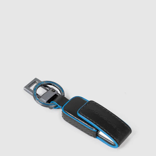 Piquadro portachiavi con chiavetta usb "Blue Square" Nero AC6567B2.N