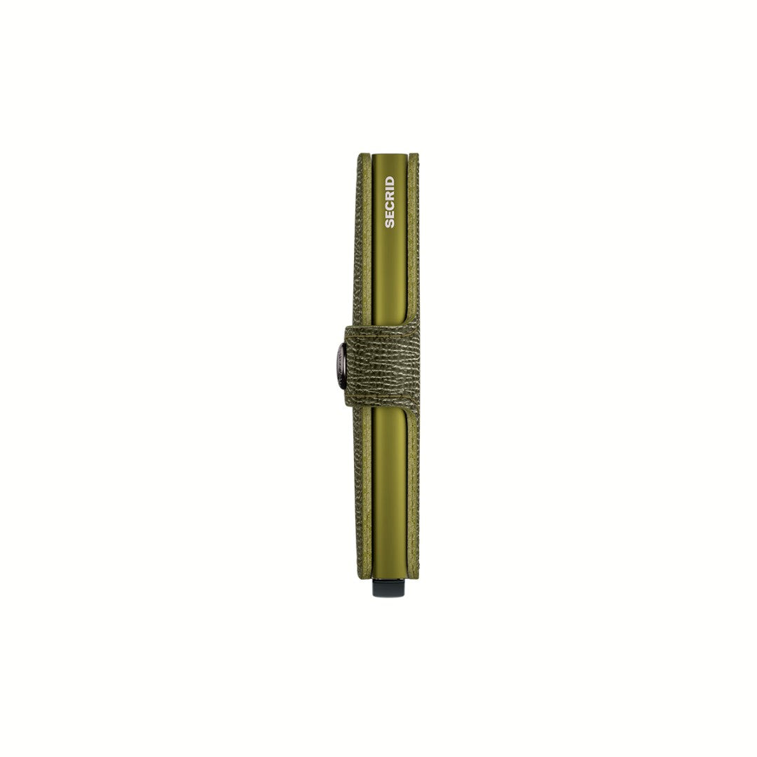 Secrid portafogli compatto in alluminio e pelle "Miniwallet Crisple" Verde MC.KELP