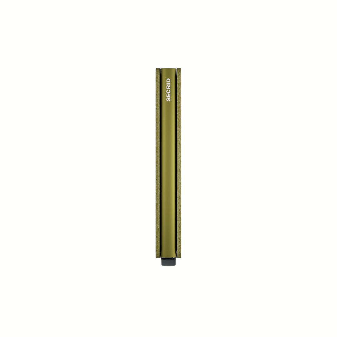 Secrid portafogli compatto in alluminio e pelle "Slimwallet Crisple" Verde SC.KELP
