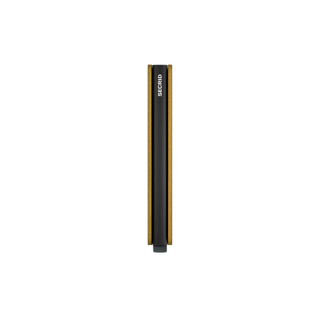 Secrid portafogli compatto in alluminio e pelle "Slimwallet Matte" Nero SM.BLACK & OCHRE