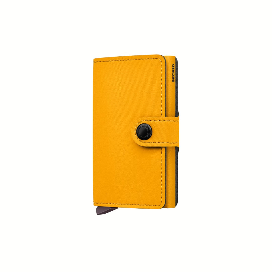 Secrid portafogli compatto in alluminio ed ecopelle "Miniwallet Yard Power" Giallo MYP.OCHRE