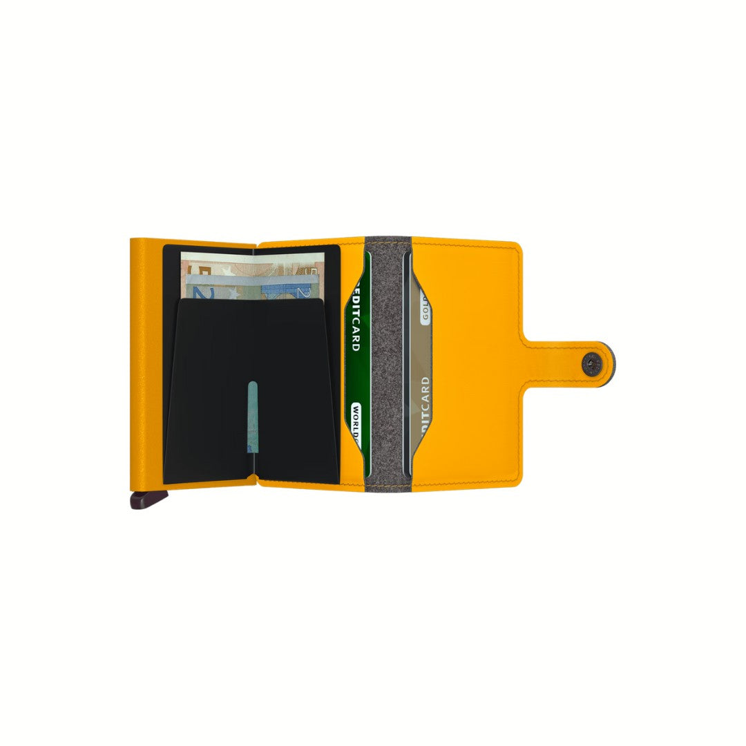 Secrid portafogli compatto in alluminio ed ecopelle "Miniwallet Yard Power" Giallo MYP.OCHRE